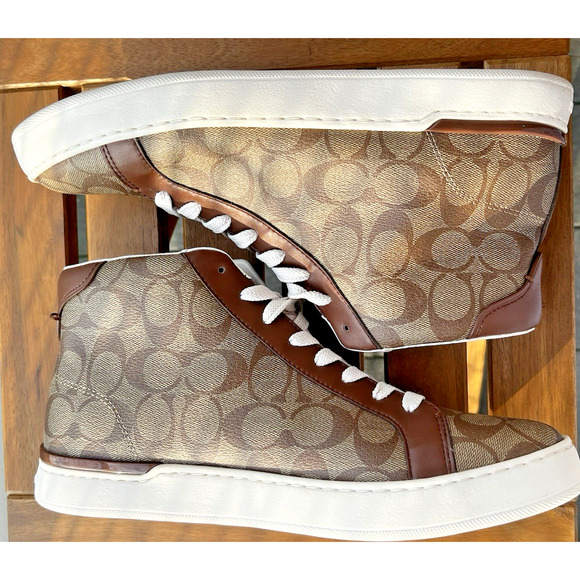 Coach Signature Monogram HighTop sneakers Mens 10.5(44)womens 12 retro classic main image 4